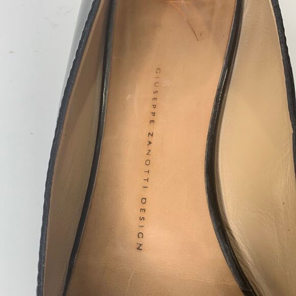 Giuseppe Zanotti Italian black patent leather buckled flats - Picture 7 of 12